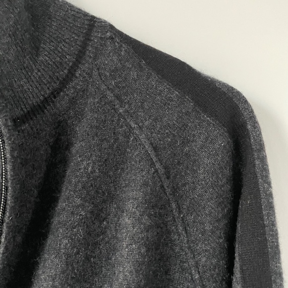 Full Zip Dark Grey Mens Sweater - Picture 5 of 9